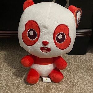 Charming Red and White Panda Plush Toy